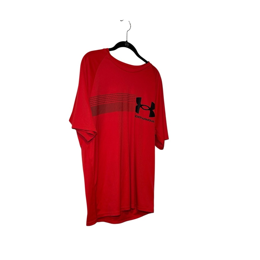 Under Armour Men's UA Tech Textured Performance T-Shirt in Red Size XL - Picture 2 of 9